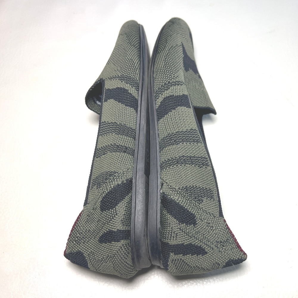 Seven7 Camo Knit Loafers Womens 8 Olive Green Camouflage Slip On Flats Casual - Picture 6 of 8